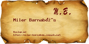 Miler Barnabás névjegykártya